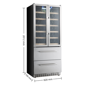 NE-362 <span class=keywords><strong>Cave</strong></span> à <span class=keywords><strong>vin</strong></span> commerciale et domestique à température constante intégrée, meilleur réfrigérateur à <span class=keywords><strong>vin</strong></span> à double zone avec contrôle de l'humidité - Product Image 1