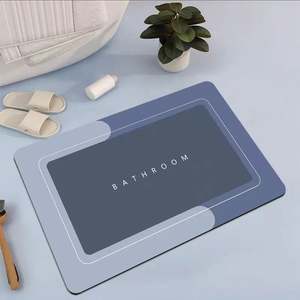 Juego de Alfombrillas Antideslizantes de Diatomita, Alfombras de Goma Absorbentes de Agua para Puerta, Alfombras Ovaladas y Cuadradas para Baño, Diseño Sólido - Product Image 5