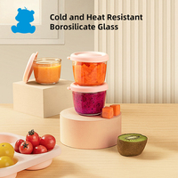 Récipient de nourriture pour bébé en verre sans BPA avec couvercle à pression Ensemble de stockage de nourriture pour bébé au micro-ondes Mini boîte à lunch paquet de valeur