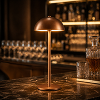 Lampe de chevet LED sans fil pour hôtel, en métal bronze, lumière d'ambiance chaude, rechargeable par contact, pour chambre d'hôtes, table de chevet