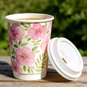 แก้วกระดาษรักษ์โลกแบบกำหนดเองสำหรับเครื่องดื่มร้อนเย็น แก้วกระดาษแบบใช้แล้วทิ้งสองชั้นฉนวนกันความร้อน - Product Image 5