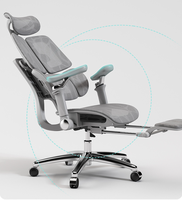 Chaise de bureau ergonomique professionnelle en gros, design pivotant confortable, appui-tête réglable, tissu moderne de luxe, maille respirante