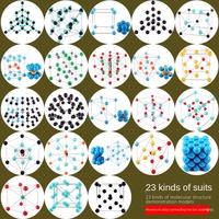 Modelo de Estructura Molecular de Metal y Cristal ZhuiHuiNiao 23 para Preparatoria, Bachillerato y Universidad, con Bolas y Barras Atómicas Grandes