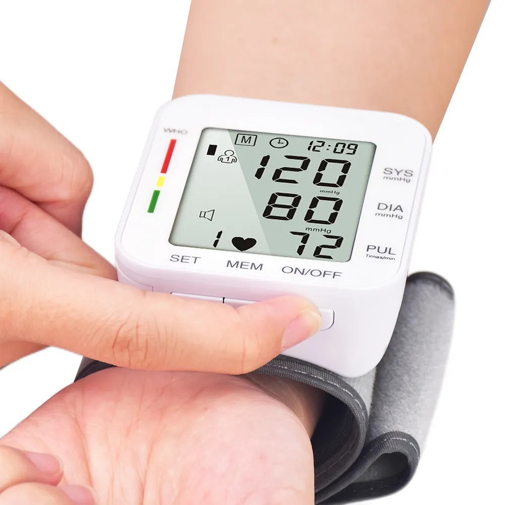 Máquina electrónica de presión arterial con pantalla led, manual, digital, para muñeca