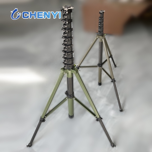 Custom Made 2-15m Camera Tripod Stand Lightweight&high Strength Carbon Fiber Telescopic Tripod for Monitoring Sport Light