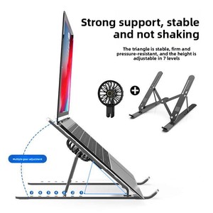 New N3- Laptop Stand with Cooling Fan Adjustable Foldable Height Vertical Aluminum Alloy <b>Bracket</b> From China - Product Image 3