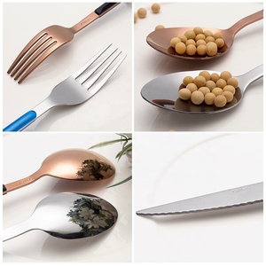 Trung Quốc sang trọng dao kéo thép không gỉ Bộ đồ ăn tái sử dụng dao muỗng nĩa bạc Set với ABS nhựa xử lý - Product Image 6