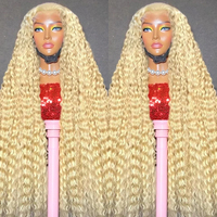 Pelucas frontales de onda profunda de color 613, pelucas frontales de encaje HD 13x6, pelucas rizadas de 30 y 40 pulgadas, pelucas de cabello humano rubio miel con encaje frontal 13x4
