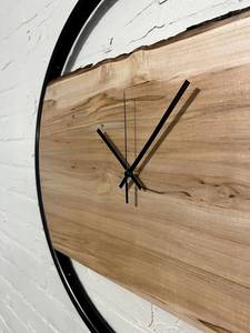 Wooden Wall <b>Clock</b> Vintage Round Wood - Product Image 3
