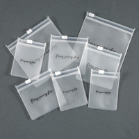 Sac à bijoux zip-lock transparent en PVC personnalisé pour vêtements en plastique givré imprimé offset avec fermeture éclair pour boucles d'oreilles et colliers