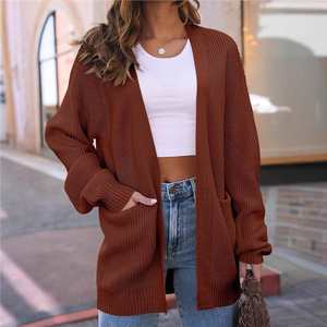 Suéter de Mohair de Alta Gama, Estilo Europeo Americano, con Bolsillos, para Otoño e Invierno, Unisex, Tejido Grueso - Product Image 1