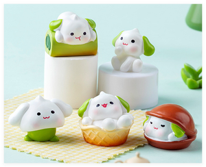 Vente en gros de figurines de chien à dessert en résine Kawaii, matcha, sculpture, jouet miniature, décoration de jardin de luxe, ornement de Noël - Product Image 5