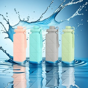 Bouteilles de voyage pliables en silicone de bonne qualité, gobelet pliable en silicone pour le sport en plein air, bouteille d'eau en silicone pour le sport - Product Image 5