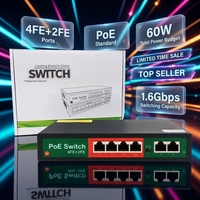 Petit commutateur PoE non géré 10/100M de style AI Watchdog, 4 ports pour caméra, TV, PC