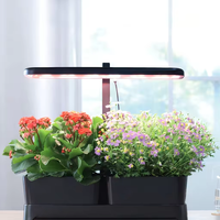 Jardinière d'intérieur avec lumière LED de croissance, système de culture hydroponique à double pot pour herbes, fleurs et légumes