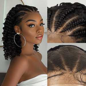 Perruque synthétique tressée au crochet style bohème 13x4 13x6 avec dentelle frontale HD transparente, style brésilien, pour femmes noires - Product Image 5