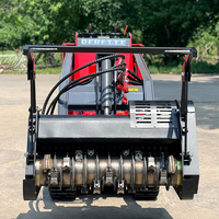 Derette V1000 Pro Mini Skid Steer Loader XC1100 Attachment Mulcher Grapple High Flow Compact Skidsteer Track Loader untuk Dijual