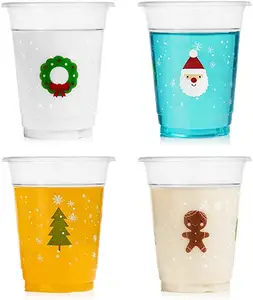 Christmas Cup 450ml Double Wall Coffee Mug with Lid and Straw Xmas Santa  Snowman Tumbler Drinking Glasses Drinkware Home