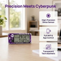 Capteur de température et d'humidité industriel haute précision Wi-Fi SHT45 avec contrôle par application et batterie 750 mAh pour incubateurs et usage domestique