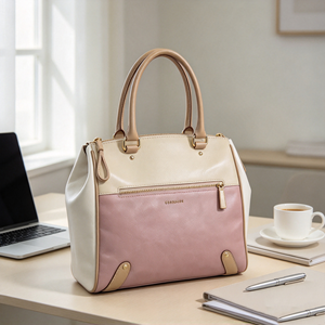 Color Block <b>Women</b> Top Handle Handbag PU Leather Multi Color Splicing Large Capacity Ladies Shoulder <b>Bag</b> - Product Image 1