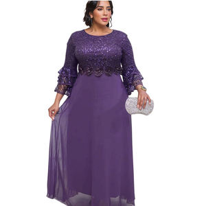 Abito in chiffon con volant in vita naturale, in pizzo intrecciato lavabile ed ecologico, taglie forti, per donne africane, europee e americane - Product Image 2