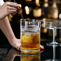 Verre à whisky transparent de qualité supérieure, nouveau design, motif tournesol en relief, avec bec verseur