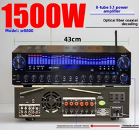 Amplificateur de karaoké domestique 5.1 canaux 1500W bleu SR-8800 avec télécommande numérique coaxiale haute puissance, système audio HiFi