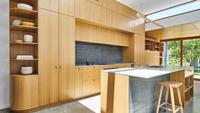 Meuble de cuisine modulaire contemporain noir mat style Shaker avec évier et rangement en panneau mélaminé
