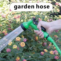 Tuyau d'arrosage télescopique haute pression transfrontalier avec pistolet à eau pour lavage de voiture, arrosage de fleurs, bain d'animaux - Thermoplastique