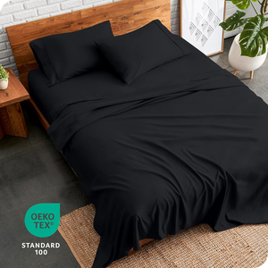 Twin XL 4 Pcs 100% Polyester 300tc Bed <strong>Sheets</strong> <strong>Set</strong> 15" Deep Pocket Fitted <strong>Sheet</strong> Pillowcases Anti-Dust Mite Eco-Friendly Super - Product Image 5