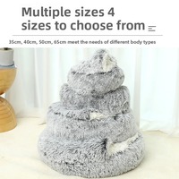 Coussin/Nid d'hiver semi-fermé en peluche pour animaux de compagnie, idéal pour chats et chiots, vente en gros, fournitures et équipement personnalisés OEM