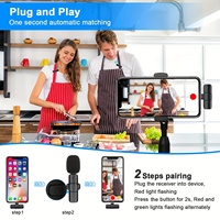 Mini MICRÓFONO INALÁMBRICO Lavalier con pantalla Digital de reducción de ruido de peso ligero para transmisión en vivo móvil inalámbrico móvil