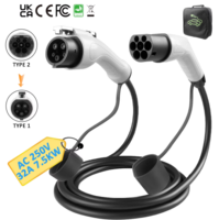 Nouveau câble de charge EV de type 2 à type 1, 32A 7kW 250V AC, convertisseur J1772, câble TPU de 5 m, certifié CE ROHS, OEM