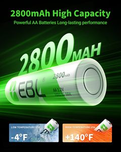 EBL Paquete de 16 Pilas Recargables AA de Ni-MH de 2300 mAh con Cargador de Pilas AA/AAA Recargable y 2 Puertos de Carga USB - Product Image 6
