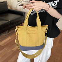 Sac fourre-tout en tissu color block pour femme avec bandoulière réglable, sac à main pour femme, sac bandoulière pour les trajets quotidiens