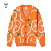 Nanteng Custom Logo Hot Selling 100% Katoen Casual Fruit Gebreide Jacquard V-Hals Lange Mouw Knopen Heren Vest Trui