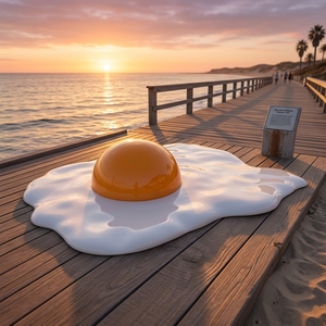 Custom Giant Melting Fried <b>Egg</b> Sculpture Large FRP <b>Egg</b> Statue with Giant Fork for Shopping Mall Atrium Landscape <b>Decoration</b> - Product Image 2