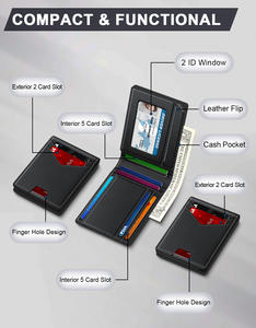 <b>Wallet</b> for <b>Men</b> Slim RFID Blocking Credit <b>Card</b> <b>Holder</b> <b>Wallet</b> Bifold Minimalist Thin <b>Wallet</b> with 2 ID Windows & Cash Slot - Product Image 2