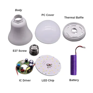 12 Watt Led Bulb Raw Material a 65 Rechargeable Bulb Emergency Led Lighting AC DC Led Light Bulb 12w Raw Material