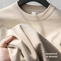 Camiseta de Algodón Grueso con Estampado Gráfico Personalizado de 230 g/m², Camiseta Lisa Extra Grande para Hombre con Logotipo Personalizado DTG, en Existencia, Envío Rápido.
