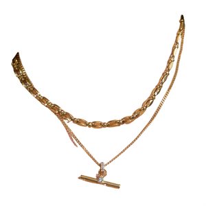Collar de Estilo Clásico para <span class=keywords><strong>Mujer</strong></span>, Diseño Original Europeo y Americano de Bowei, con Barra en T de Acero Inoxidable con Incrustaciones de Diamantes de Imitación Blancos - Product Image 1