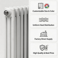 Radiateur mural vertical en acier à 3 colonnes pour chauffage hydronique moderne, personnalisé pour les systèmes CVC de gymnases et hôpitaux, marque SLLS, garantie 2 ans