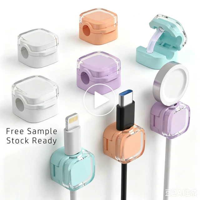 Custom Logo Magnetic Cable Clips Organizer Holder Mobile Phone Data Cable Holder Strong Magnetic Cable Bracket
