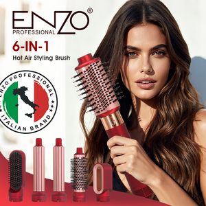 <span class=keywords><strong>ENZO</strong></span> Styler Multifunzione 6 in 1 per Capelli, Spazzola Asciugacapelli, Pettine ad Aria Calda, Ferro Arricciacapelli, Piastra Lisciante, Strumenti di Styling con Custodia in Pelle - Product Image 2