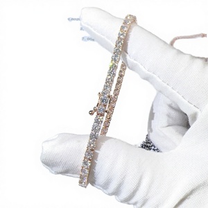 Custom Made Classic Luxury 3mm 10k <b>Solid</b> Rose <b>Gold</b> Jewelry Lab Grown Diamond Iced Fully Claw Setting Cluster Children's Gift - Product Image 2