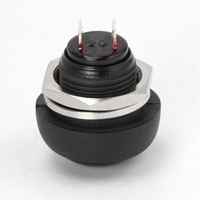 Sakelar Tombol Tekan Momentary 12mm OFF-(ON) 1NO 3A 250V Mini Bulat Plastik dengan Terminal Solder Bola Warna-warni