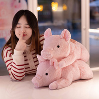 Boneka Babi Tidur Plush Langsung dari Pabrik, Bantal Dekorasi Sofa dengan Lapisan Jala, Hadiah Ulang Tahun, Grosir, Kustomisasi, MOQ Kecil