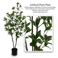 Árbol Artificial de Pieris Japonica de 1.2m (4 pies), Planta Artificial de Andromeda Japonesa, Ecológica y de Lujo para Interiores, Hogar, Oficina, Hotel, Venta al Por Mayor