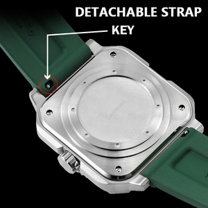Nuevo Reloj Cuadrado con Movimiento Mecánico, Bisel Giratorio y Cristal de Zafiro, Reloj de Buceo Mecánico - Product Image 4