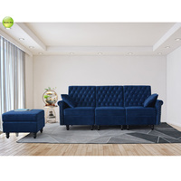 Meilleure vente Combinaison de canapés classiques en tissu Canapé antique Meubles de salon de style Canapé modulaire en velours en forme de L